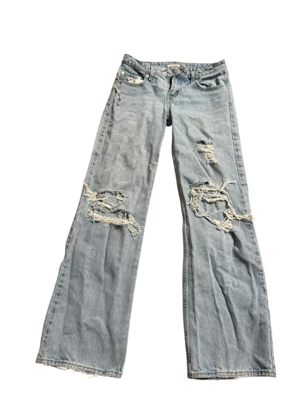 Levi's Low Loose Light Blue Ripped Wide-Leg Jeans Size 25/32 - Picture 6 of 11